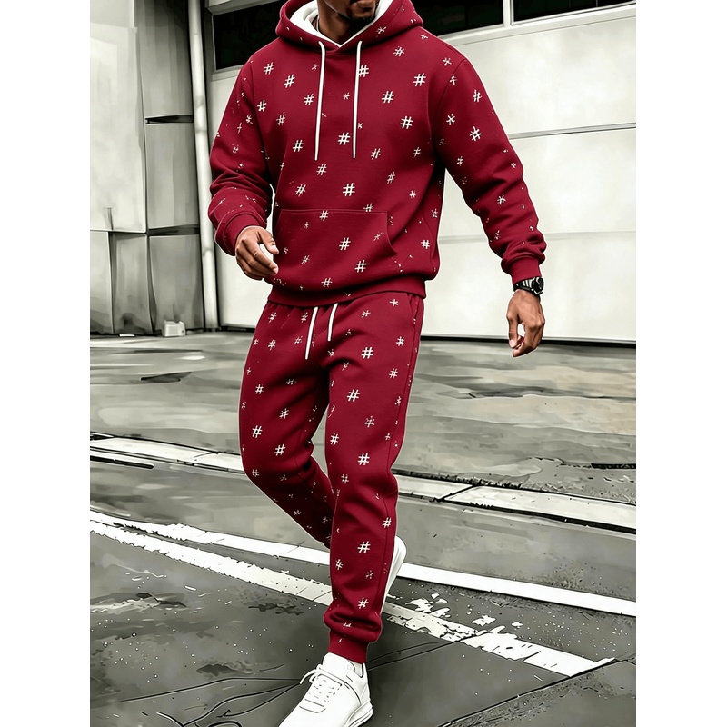Wine & Beer Emporium - Men Wine Red Hashtag Symbol Print