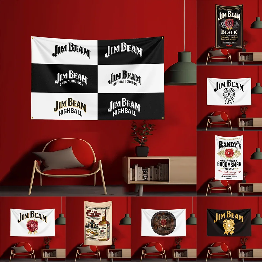 Wine Beer Garden - 90X150CM Whisky-J-jim beams Flag Polyester Printed