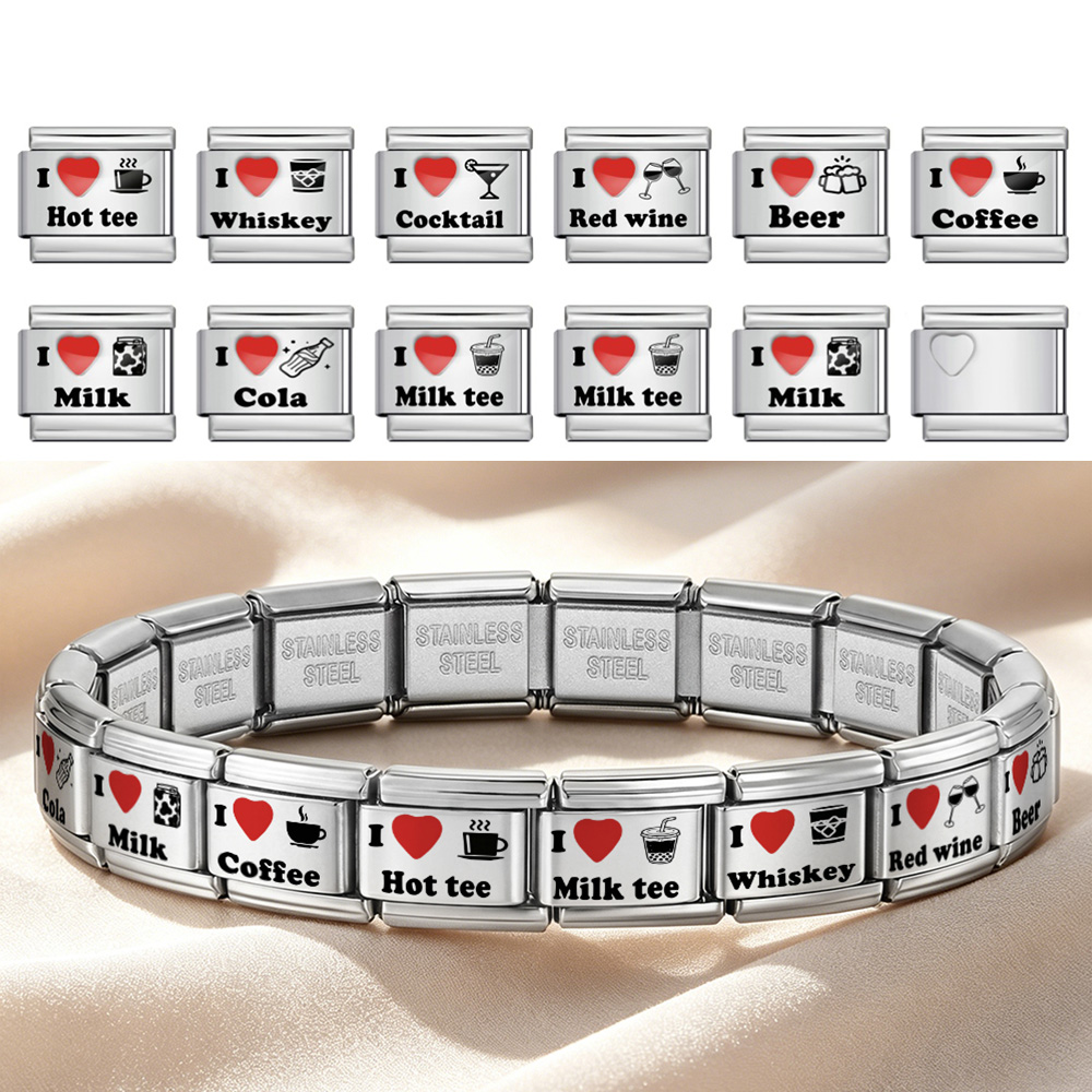 Fashion Italian Charm Link I L - Wine Beer Cocktail ulasan dan harga