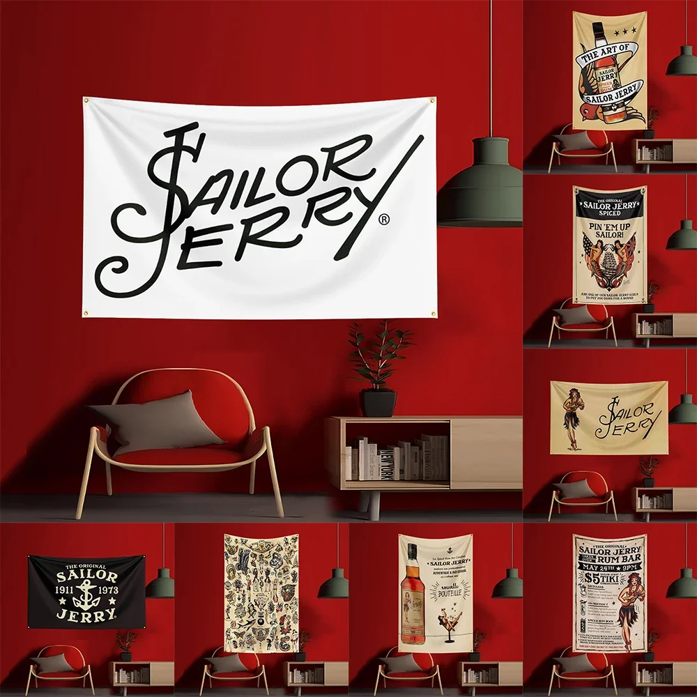 90X150CM S-Sailor Jerrys rum F - Wine Beer Garden ulasan dan harga