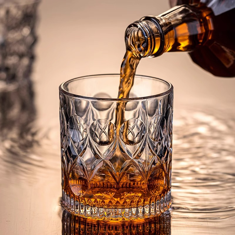 2pcs Glass Cup Whiskey 330ml R - Taste Wine Beer Kitchen ulasan dan harga