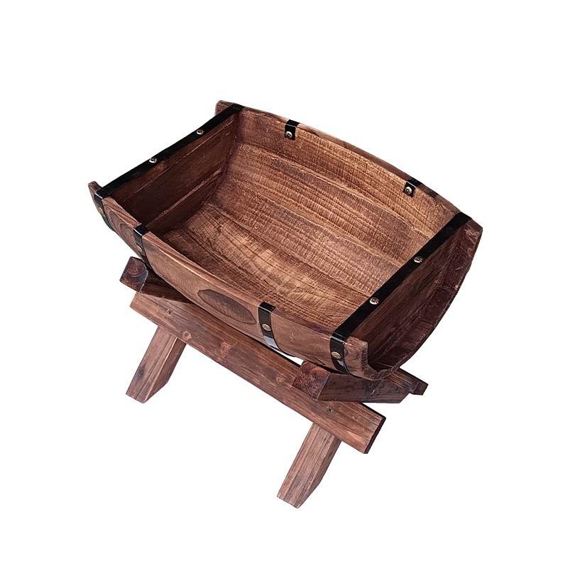 Wine barrel flower pot half ba - Wine Beer Garden ulasan dan harga