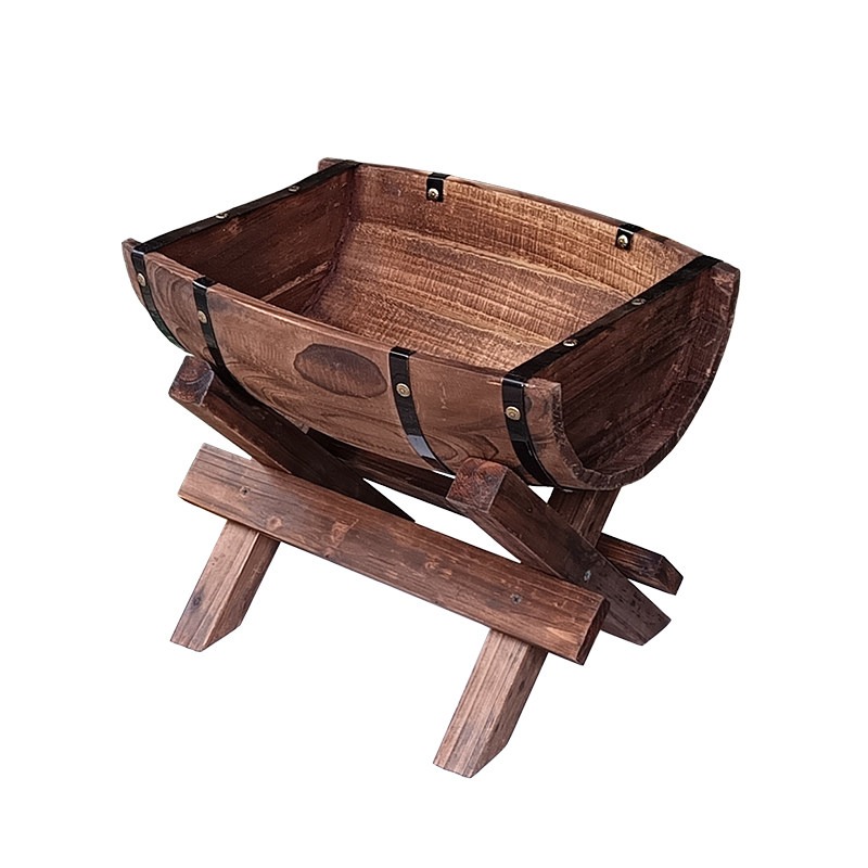 Wine barrel flower pot half ba - Wine Beer Garden ulasan dan harga