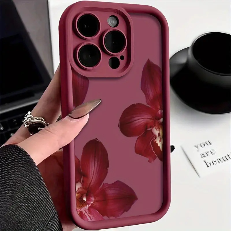 Wine Red Orchid Flower Pattern - Wine & Beer Emporium ulasan dan harga