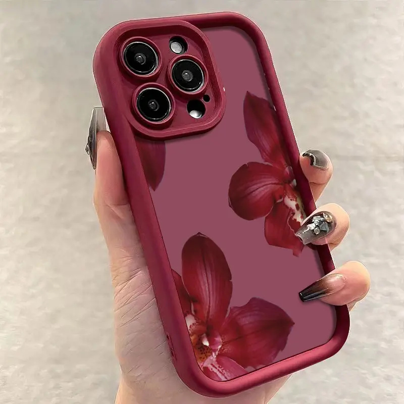 Wine Red Orchid Flower Pattern - Wine & Beer Emporium ulasan dan harga